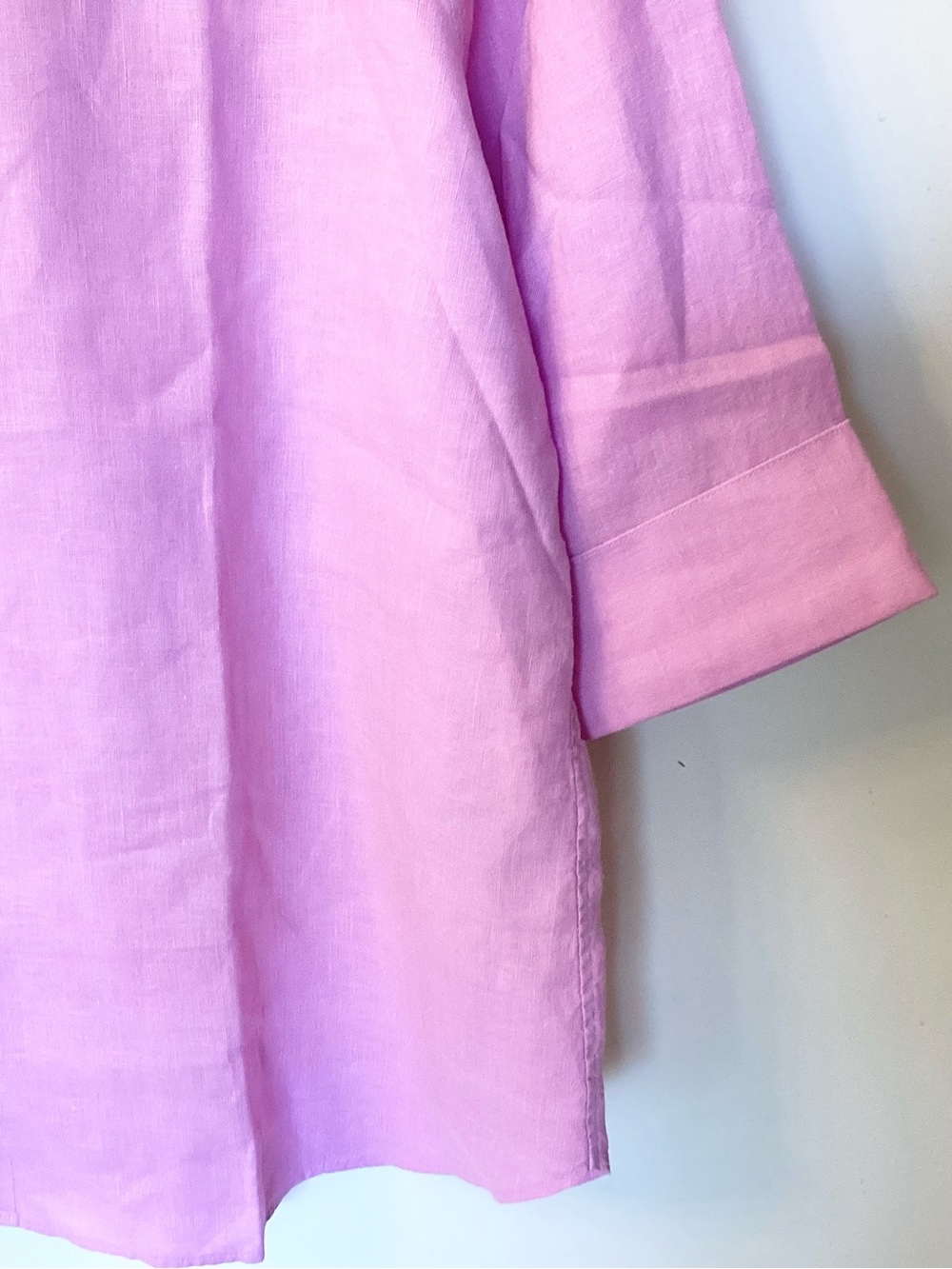 NWOT Chico’s No-Iron 3/4 Sleeve Linen Button Up Shirt - Pink - 16 - Picture 3 of 6